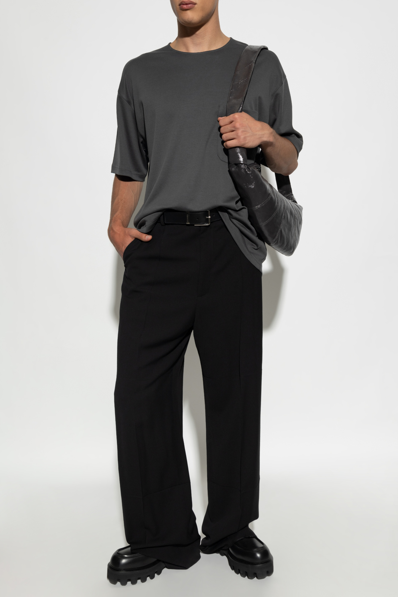 Tシャツ・カットソー LEMAIRE TSHIRT (TO1467LJ1043) Jet Black Boxy Short Sleeve T-shirt | LEMAIRE